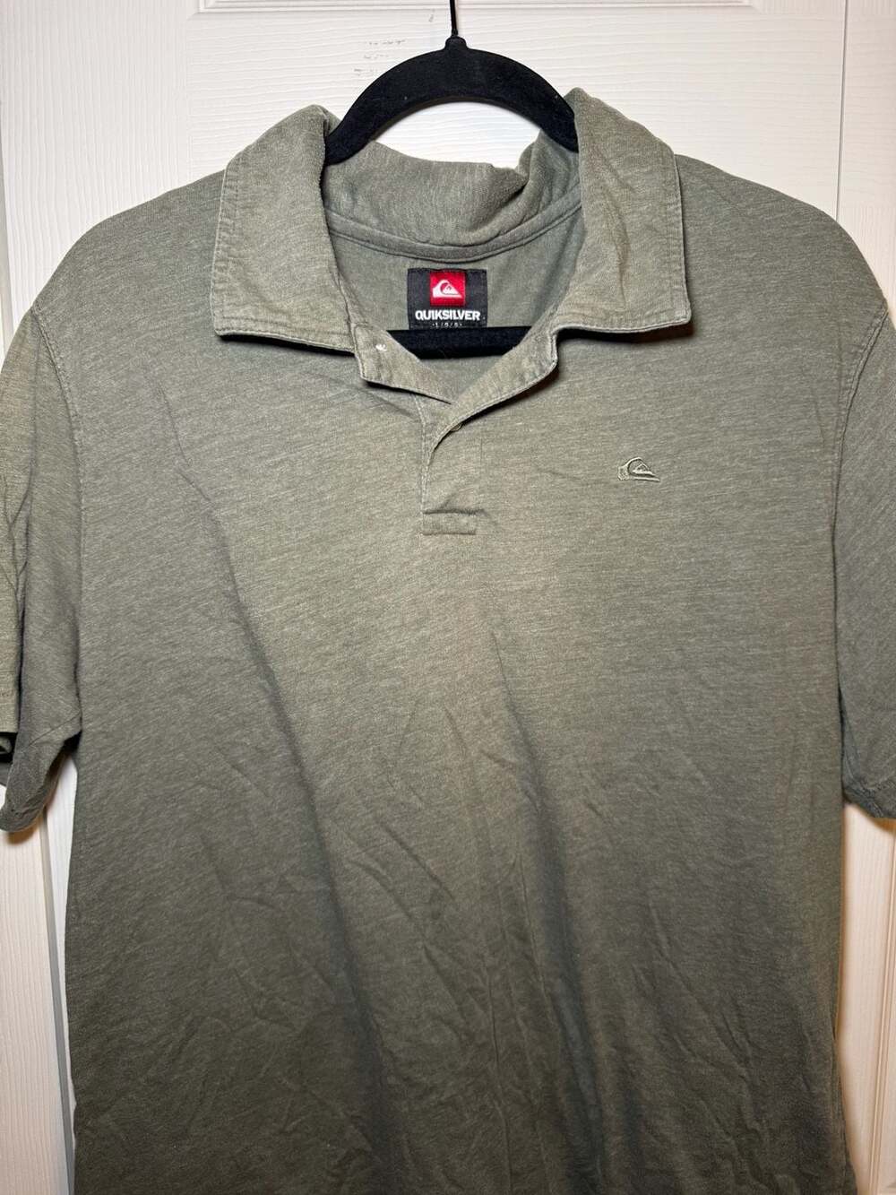 Quiksilver Men's Green Short Sleeve Polo Shirt Size L